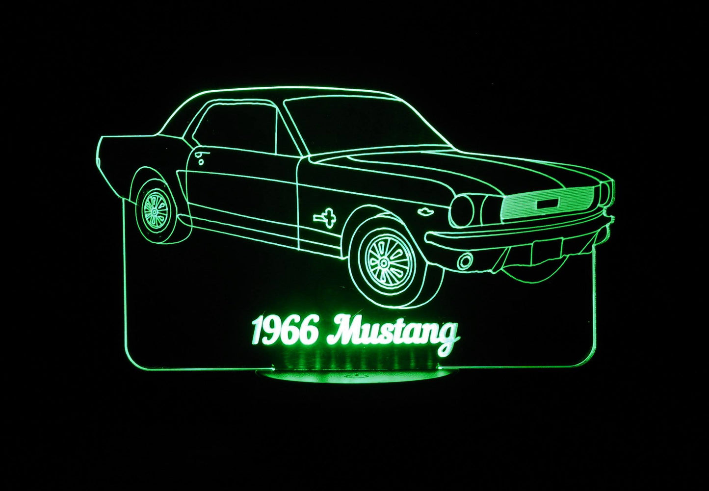 Mustang Coupe 1966 3-D Optical Illusion Multicolored Light
