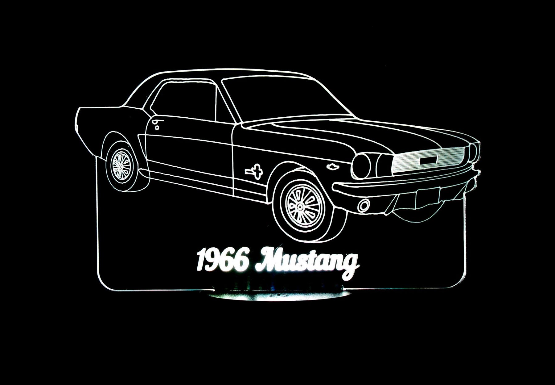 Mustang Coupe 1966 3-D Optical Illusion Multicolored Light