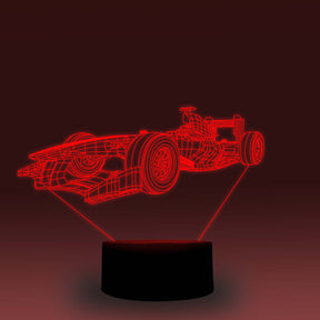Formula E Race Car 3-D Optical Illusion Multicolored Light