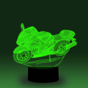 Motorcycle Street Bike  3-D Optical Illusion Multicolored LED Lamp