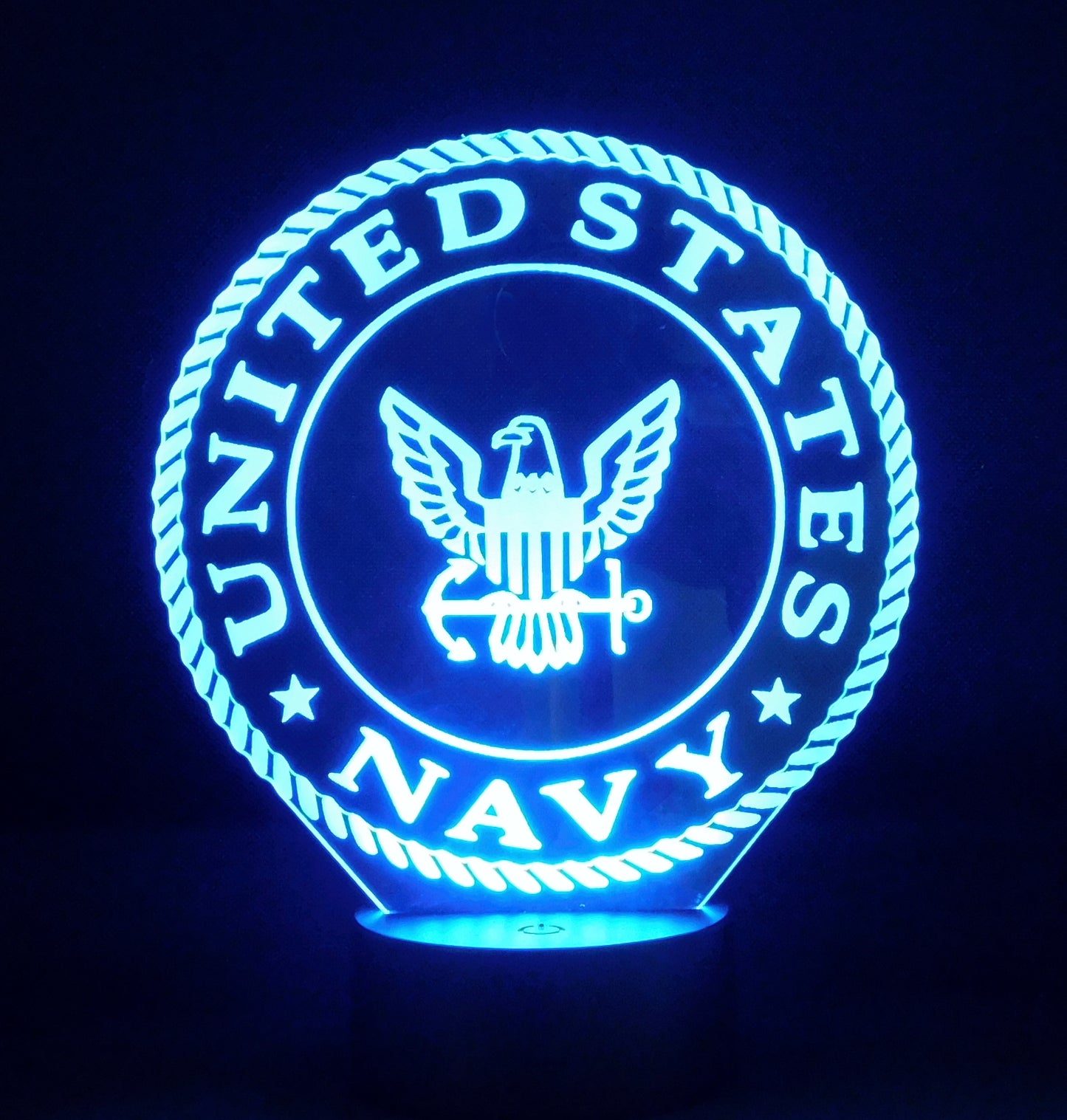 Navy Logo 3-D Optical Illusion Multicolored LED Lamp