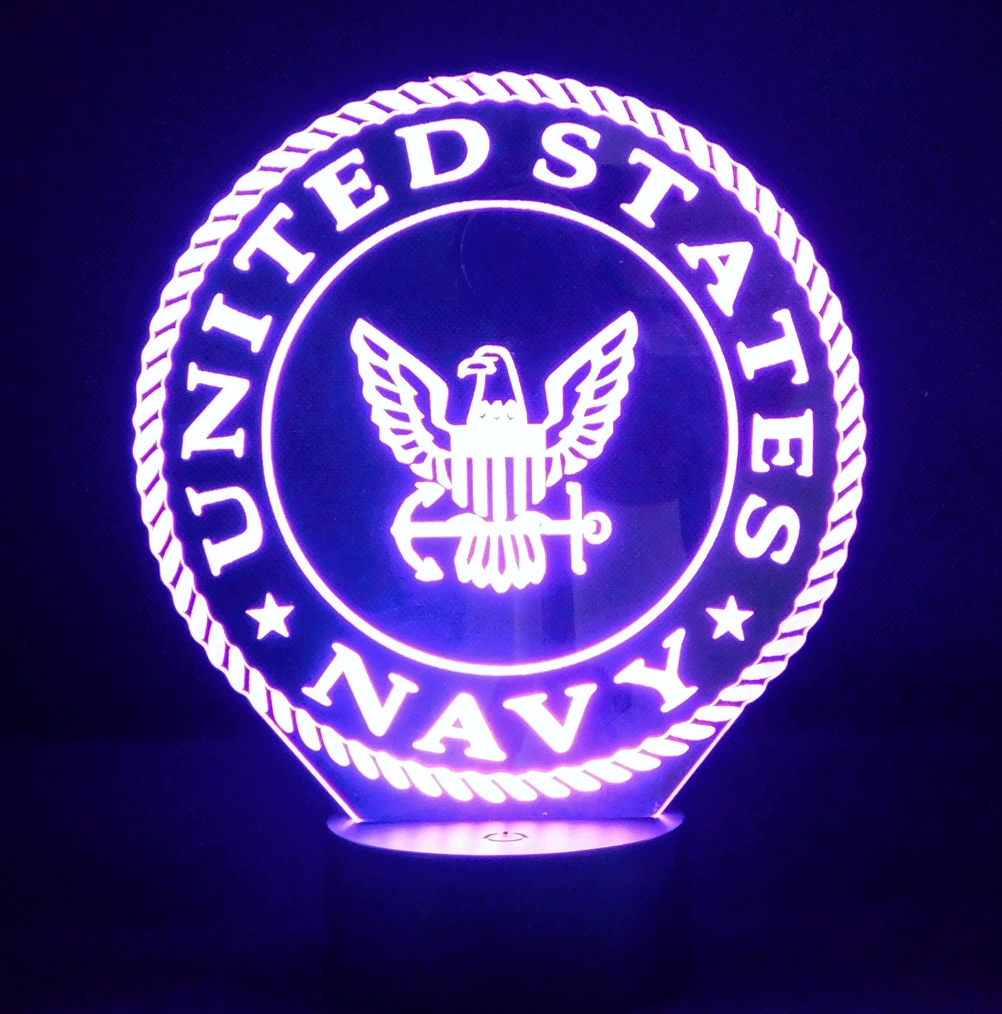 Navy Logo 3-D Optical Illusion Multicolored LED Lamp