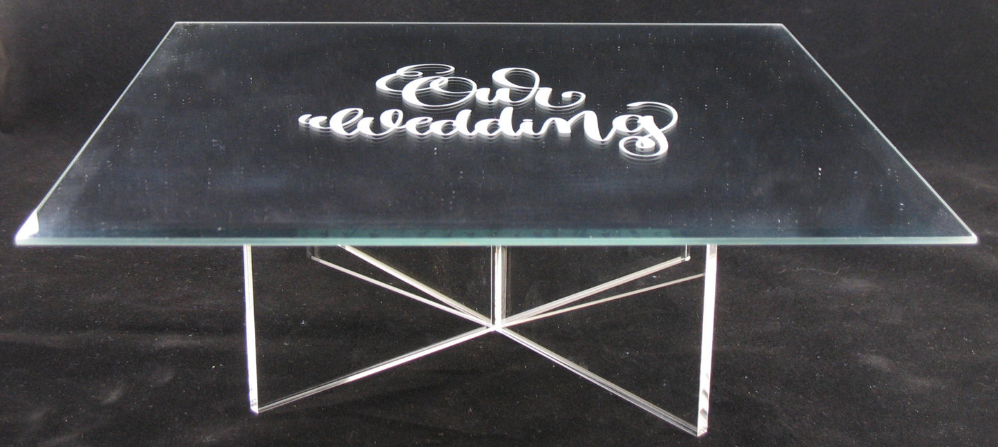 Our Wedding - Engraved Beveled Mirror Tile