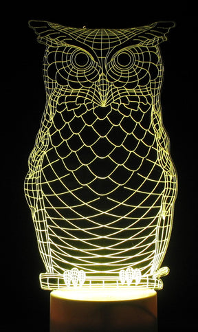 Owl 3-D Optical Illusion LED Desk, Table, Night Lamp