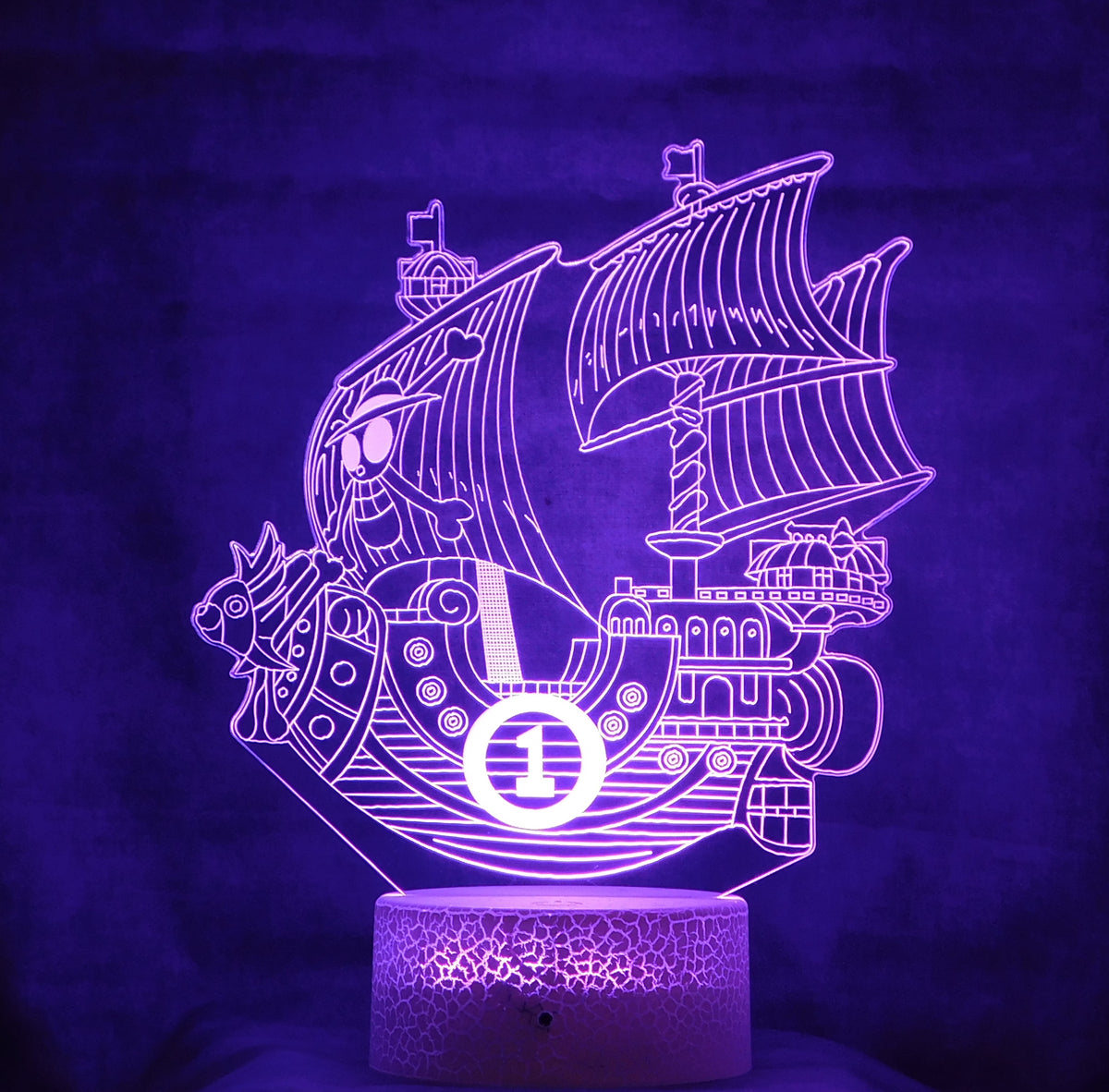 Pirate Ship 3-D Optical Illusion Multicolor LED Lamp