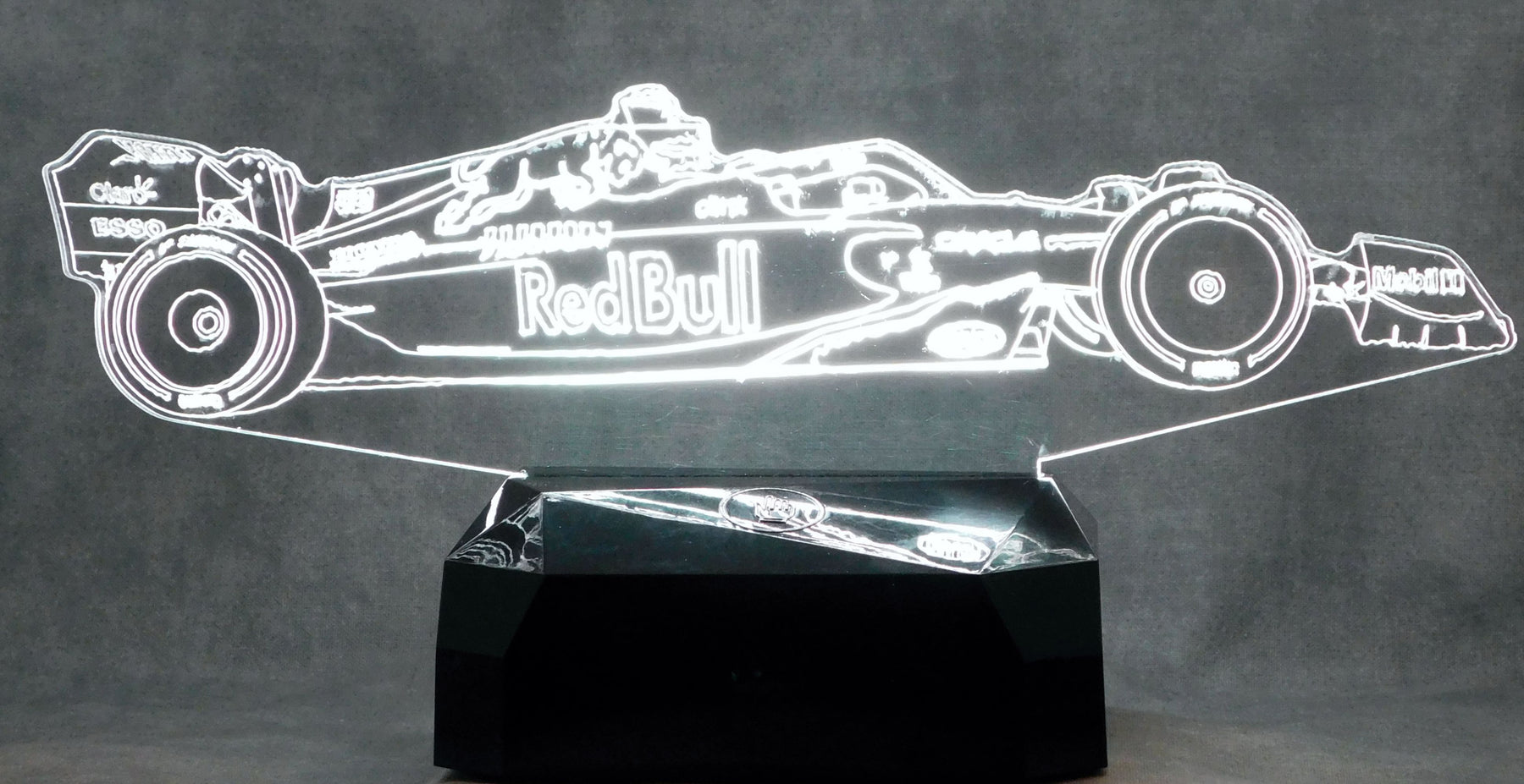 Red Bull F-1 Side View Race Car 3-D Optical Illusion Multicolored Light