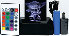 Baby Yoda Standing 3-D Optical Illusion LED Multicolor Lamp