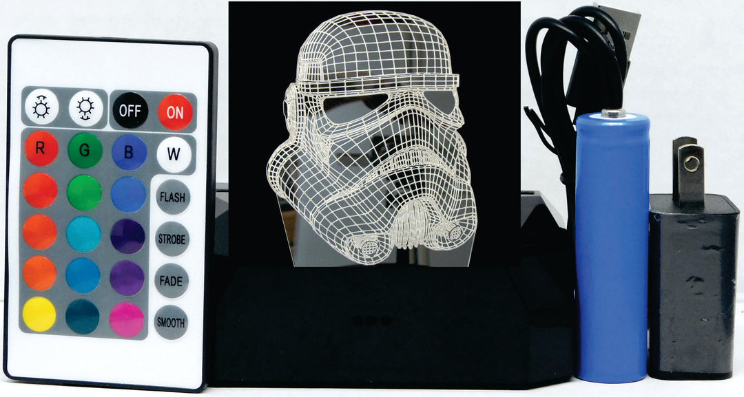 Storm Trooper's Helmet 3-D Optical Illusion LED Multicolored Lamp