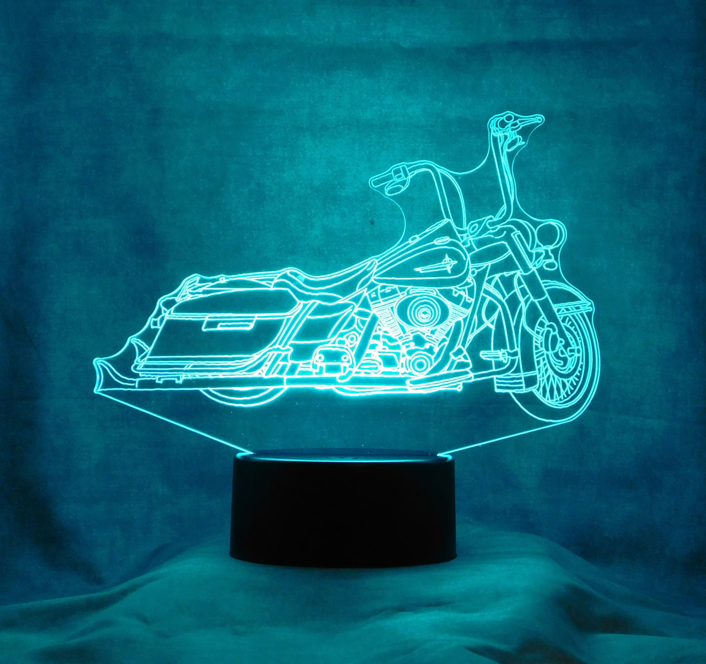 Harley Road King Custom 3-D Optical Illusion Multicolored LED Lamp