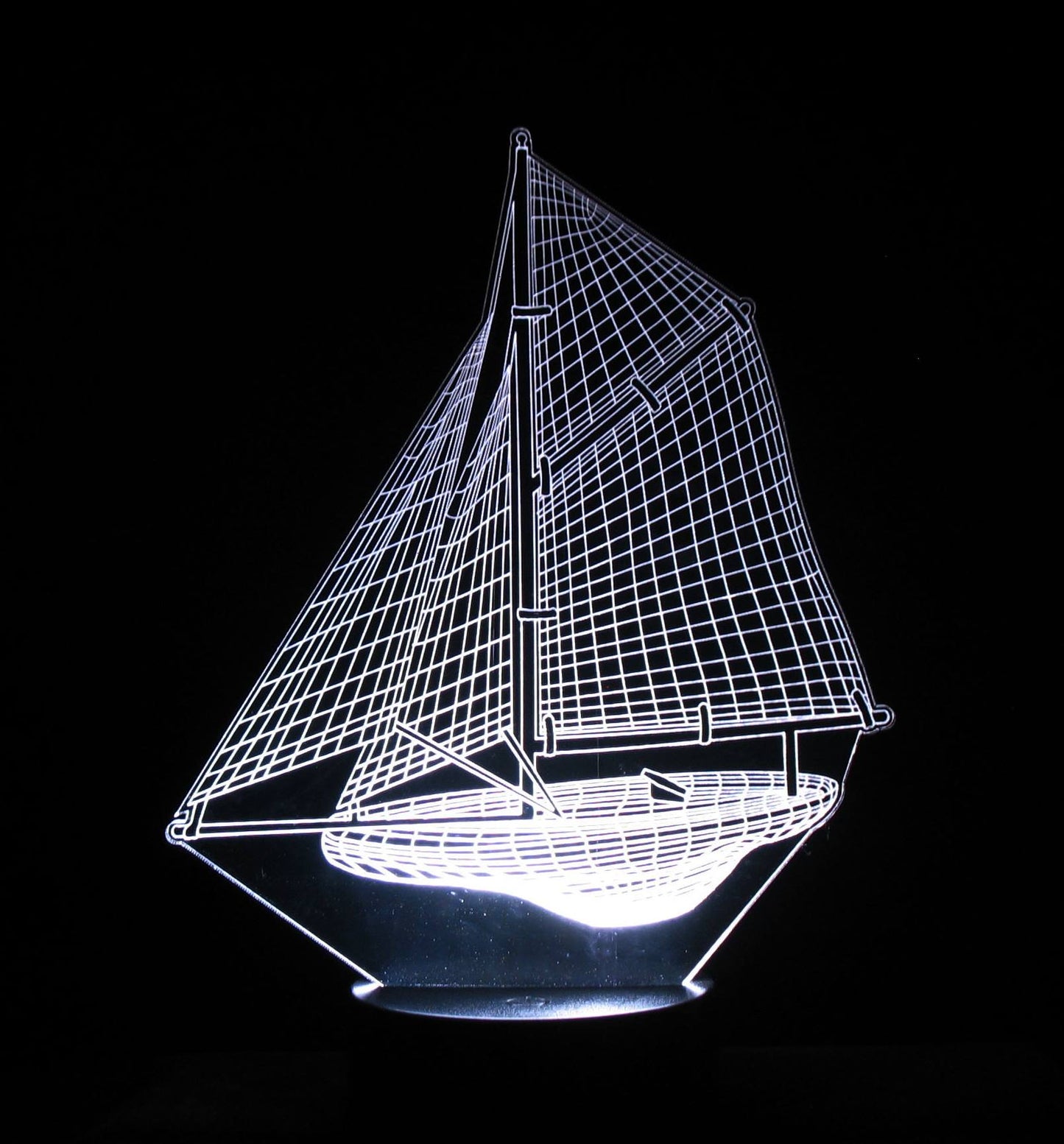 Sailboat 3-D Optical Illusion LED Desk, Table, Night Lamp