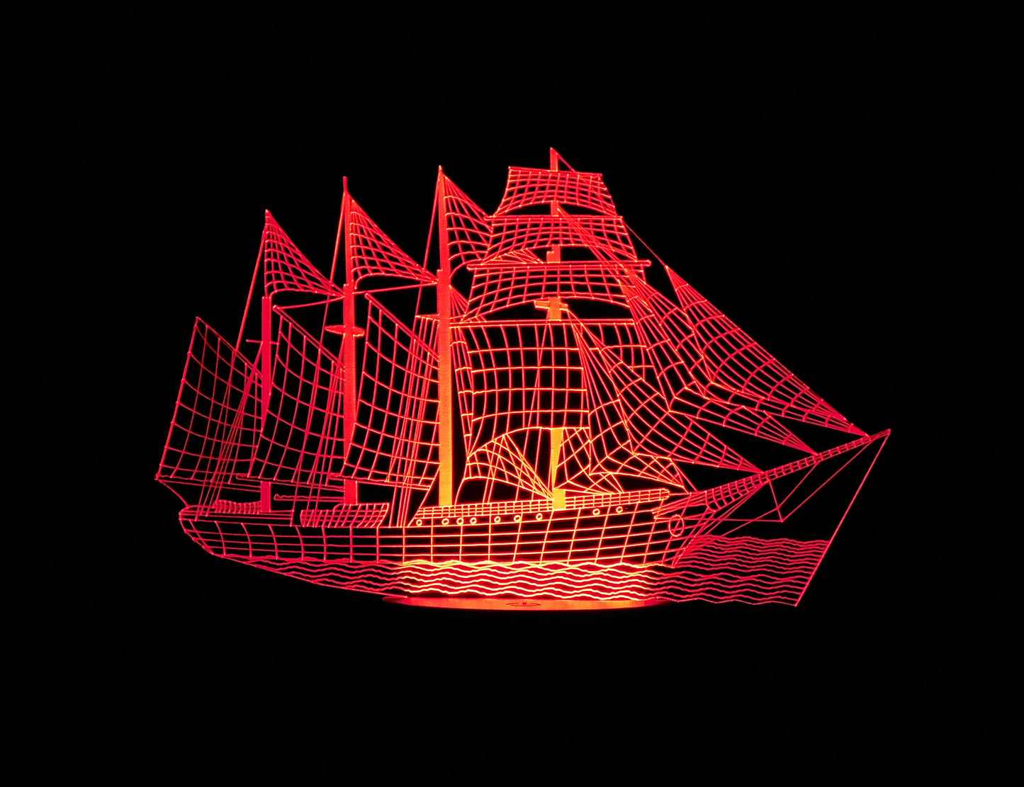 Sailing Ship 3-D Optical Illusion LED Desk, Table, Night Lamp