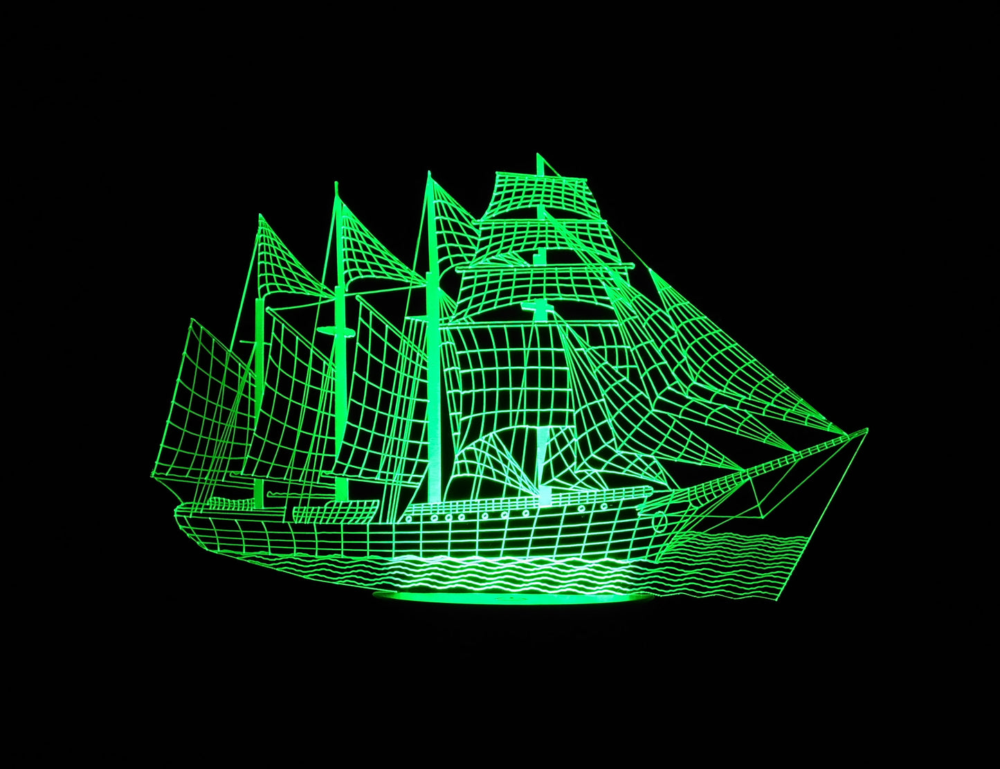 Sailing Ship 3-D Optical Illusion LED Desk, Table, Night Lamp