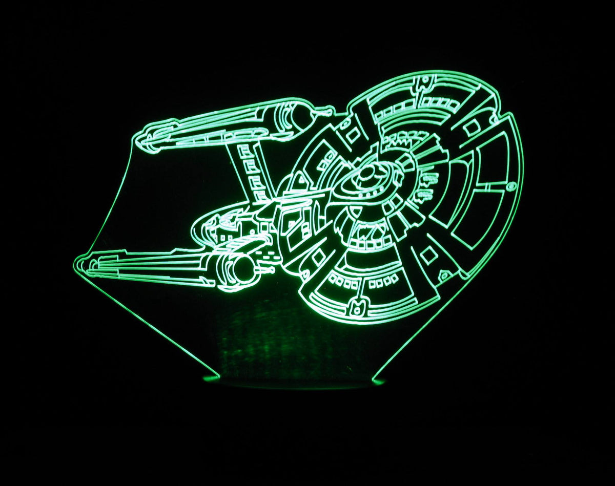 Starship Enterprise 3-D Optical Illusion Multicolored Lamp
