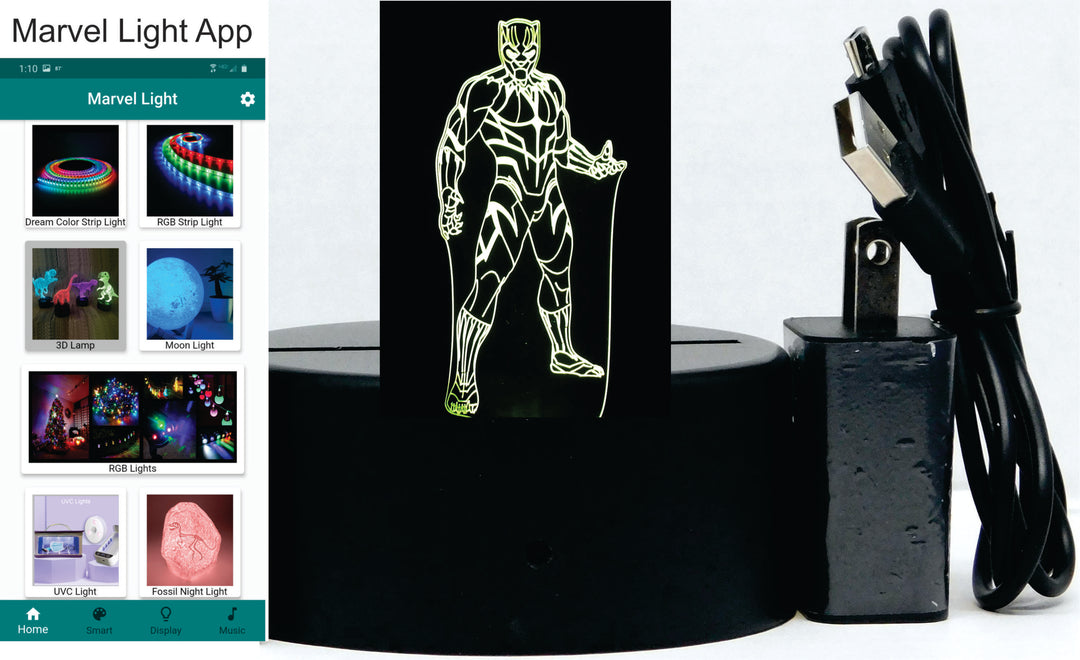 Black Panther 3-D Optical Illusion Multicolored Light
