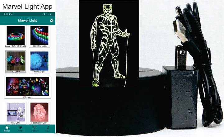 Black Panther 3-D Optical Illusion Multicolored Light
