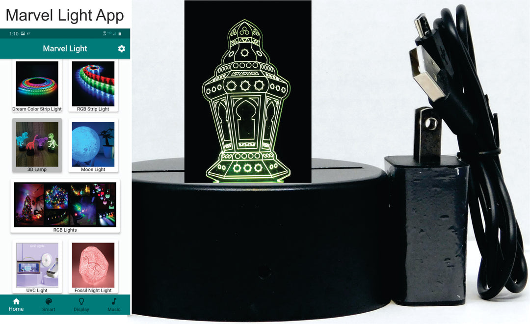 Radaman Lantern 3-D Optical Illusion Multicolored Light