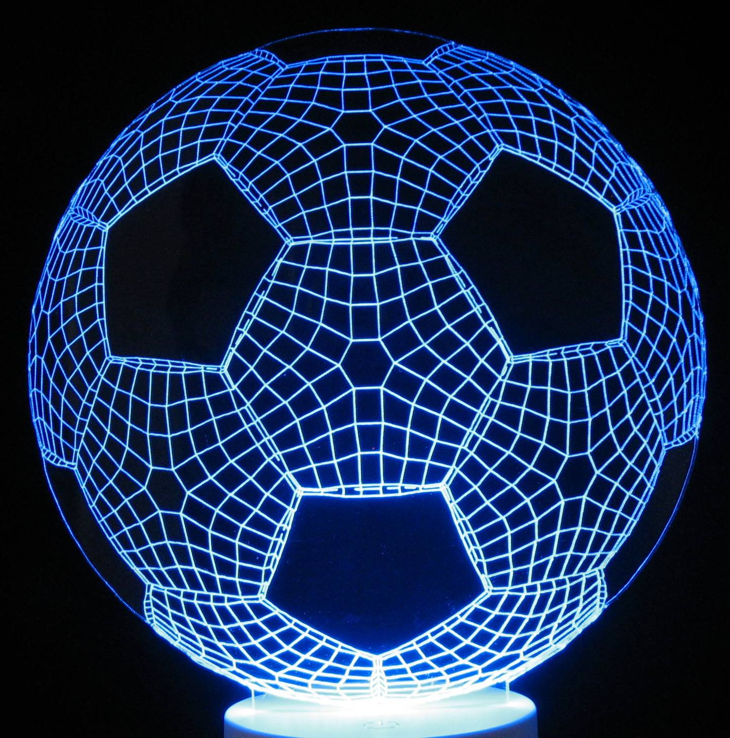 Soccer Ball 3-D Optical Illusion Multicolored Nightlight Decorative Light