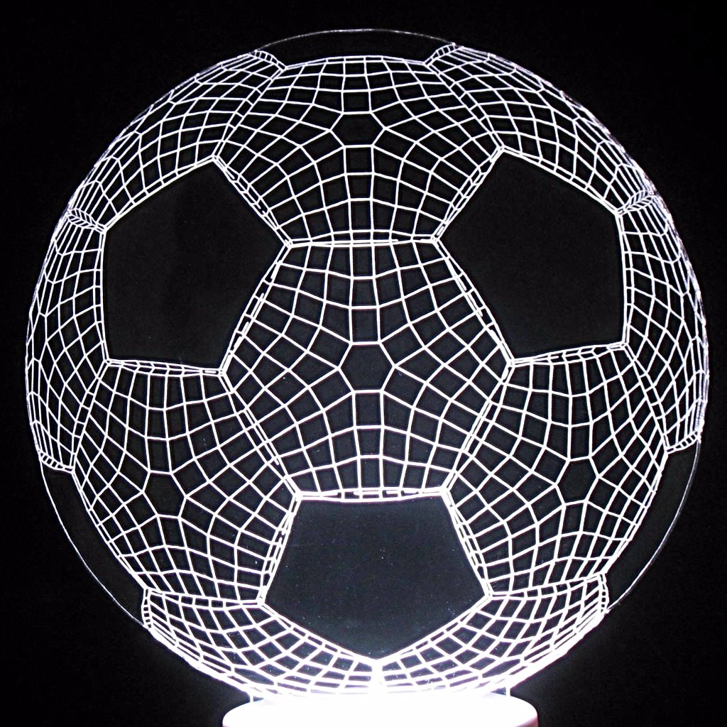 Soccer Ball 3-D Optical Illusion Multicolored Nightlight Decorative Light