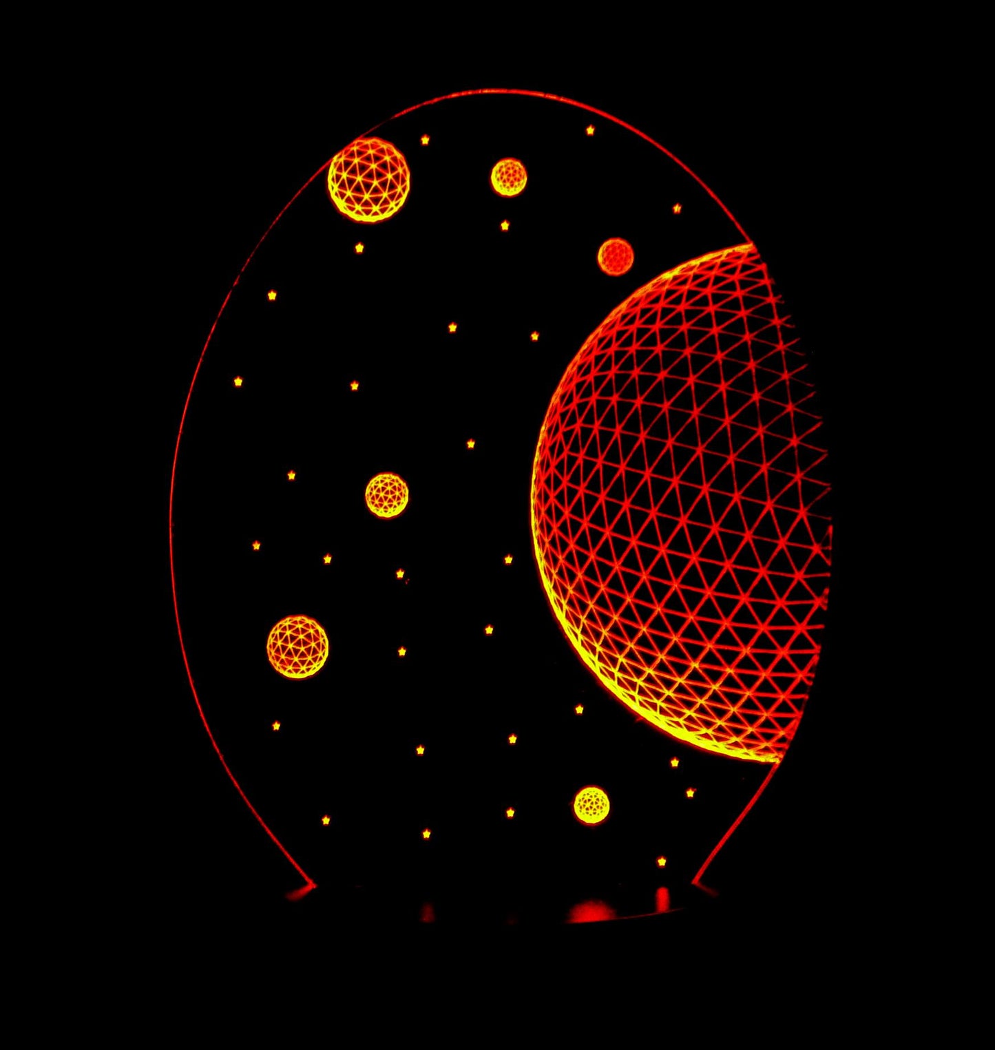 Space 3-D Optical Illusion Multicolored Lamp