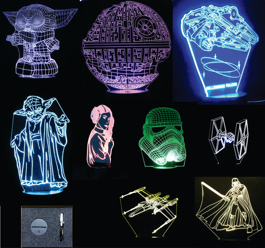 Star Wars (Section 2) 3-D Illusion LED Lamp with Remote
