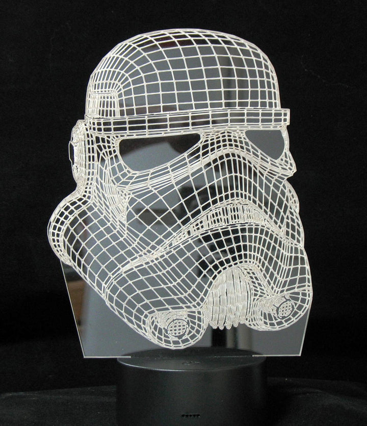 Storm Trooper's Helmet 3-D Optical Illusion LED Multicolored Lamp