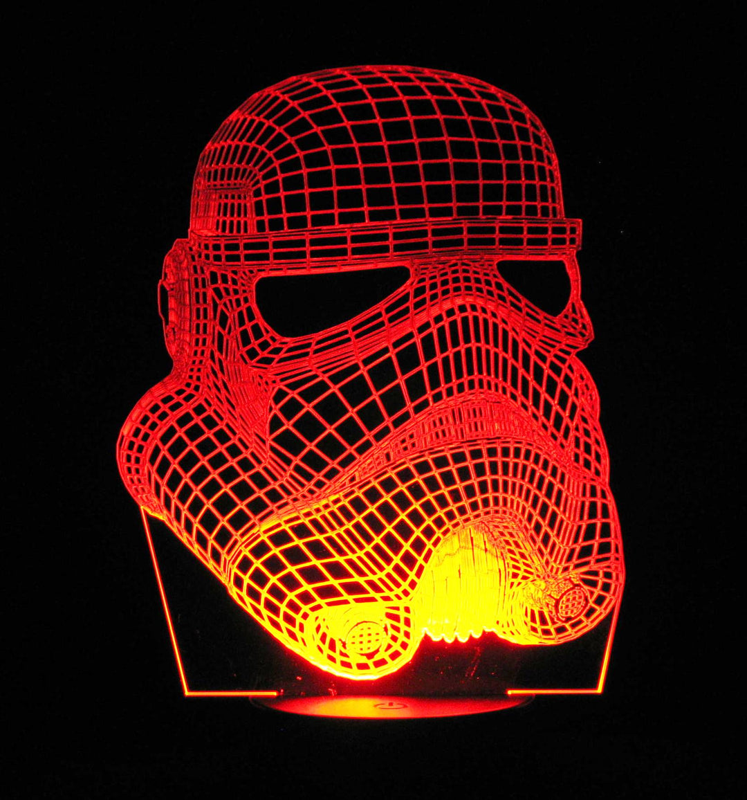 Storm Trooper's Helmet 3-D Optical Illusion LED Multicolored Lamp