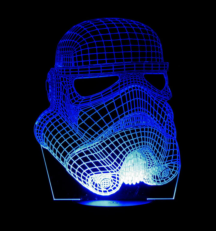 Storm Trooper's Helmet 3-D Optical Illusion LED Multicolored Lamp
