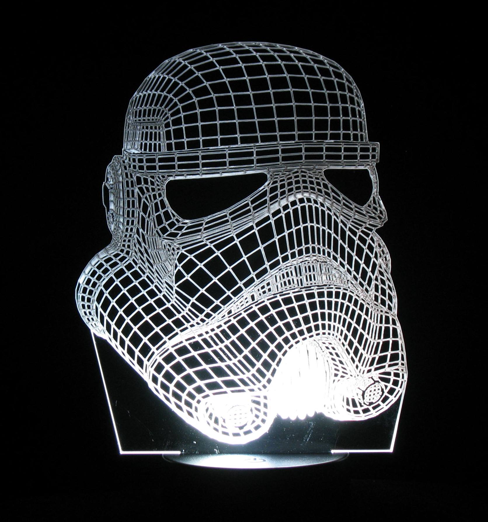 Storm Trooper's Helmet 3-D Optical Illusion LED Multicolored Lamp