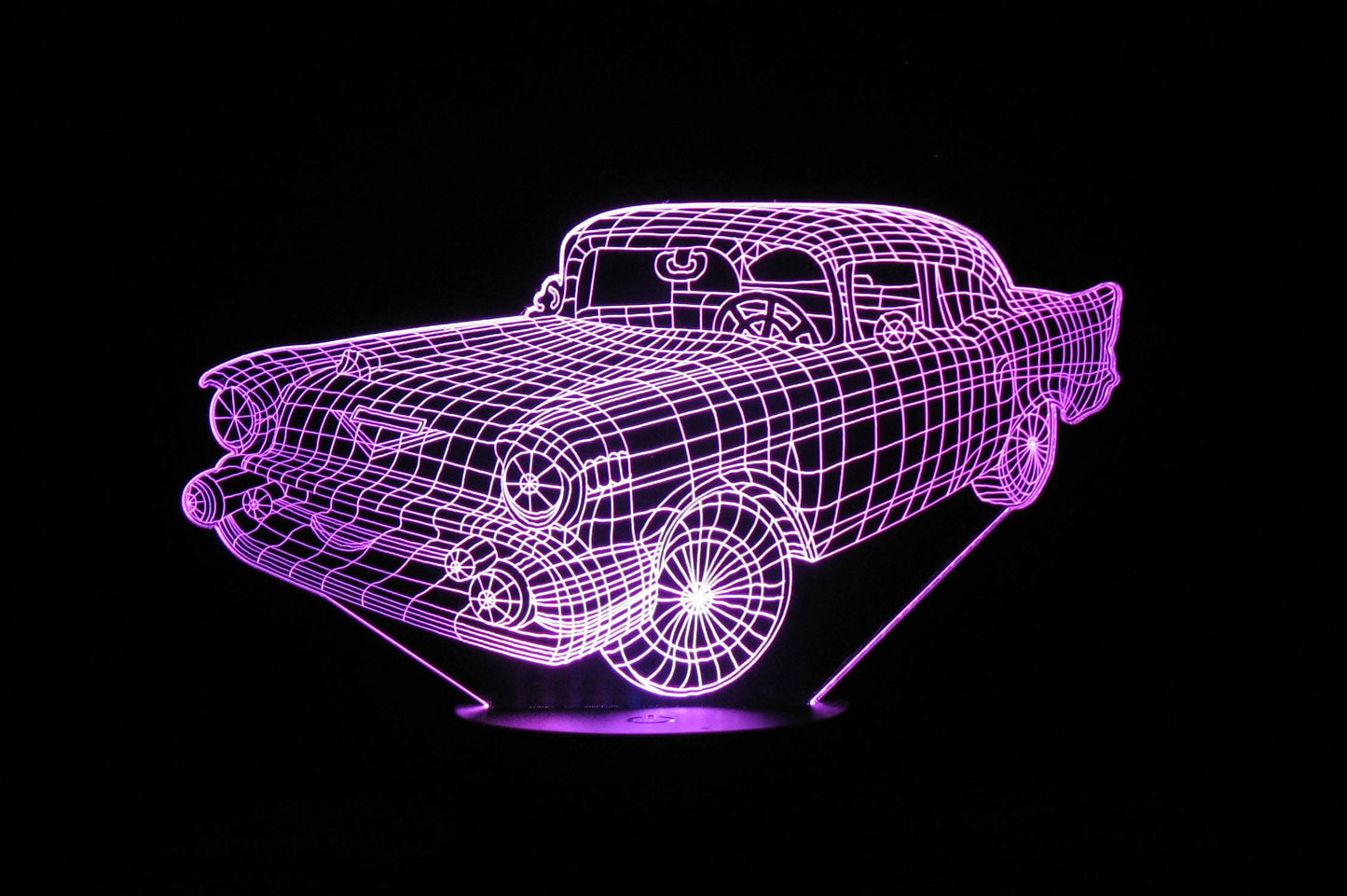 Chev 57 3-D Optical Illusion Multicolored Light