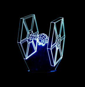 Tie Fighter 3-D Optical Illusion LED Multicolored Lamp