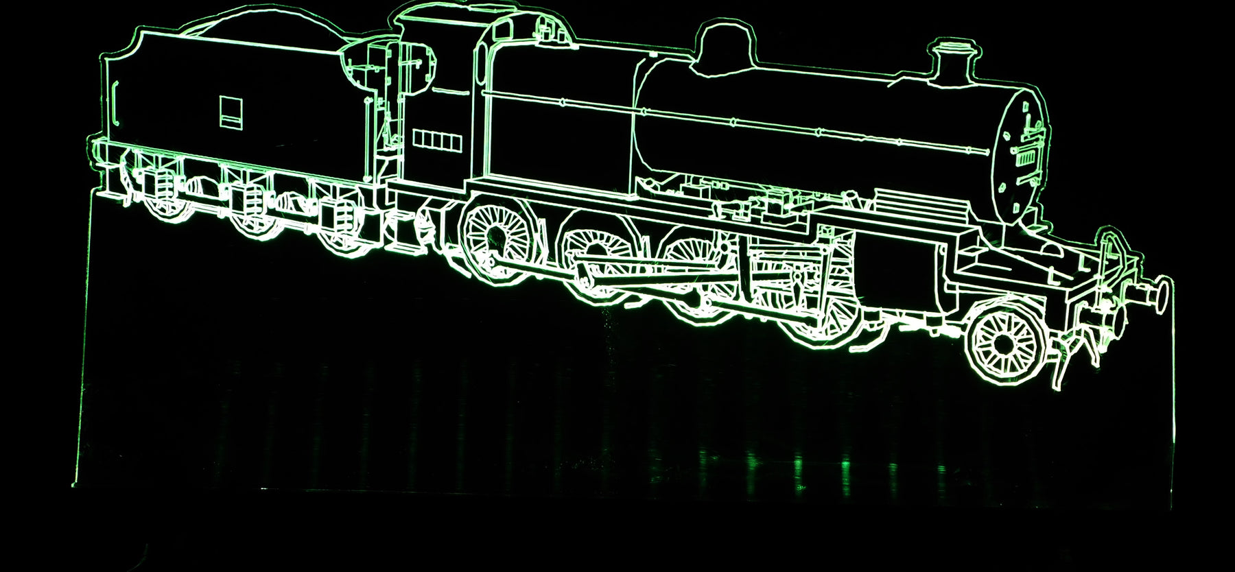 Train Steam Engine Large Rectangle 3-D Optical Illusion LED