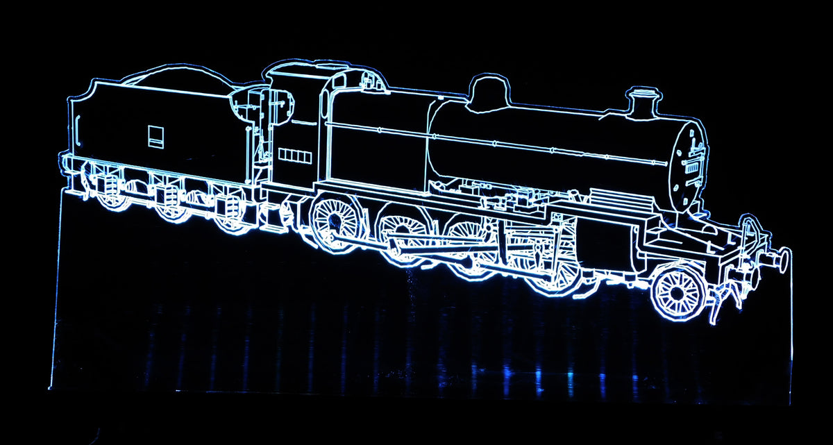 Train Steam Engine Large Rectangle 3-D Optical Illusion LED