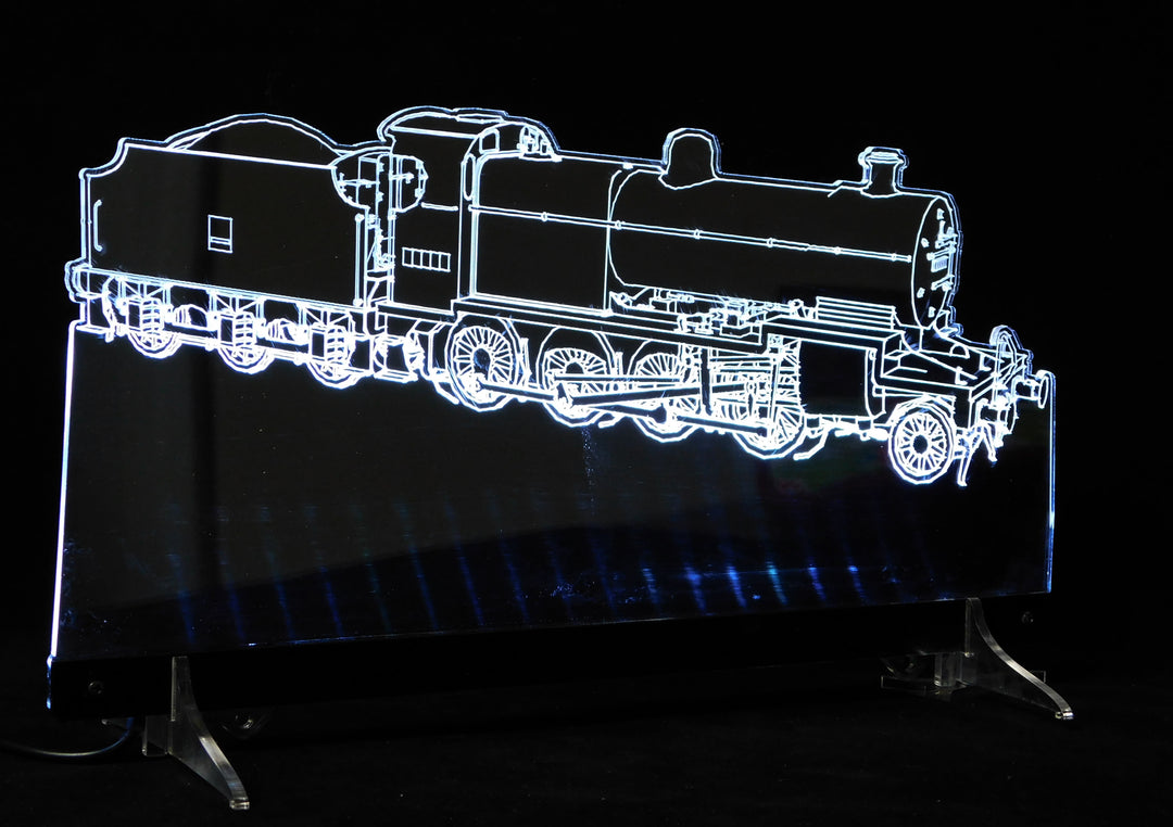 Train Steam Engine Large Rectangle 3-D Optical Illusion LED