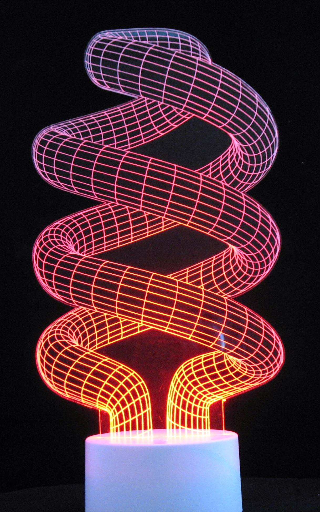 Twisted Knot 3-D Optical Illusion Multicolored Lamp