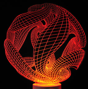 Twisted Ball 3-D Optical Illusion Multicolored Lamp