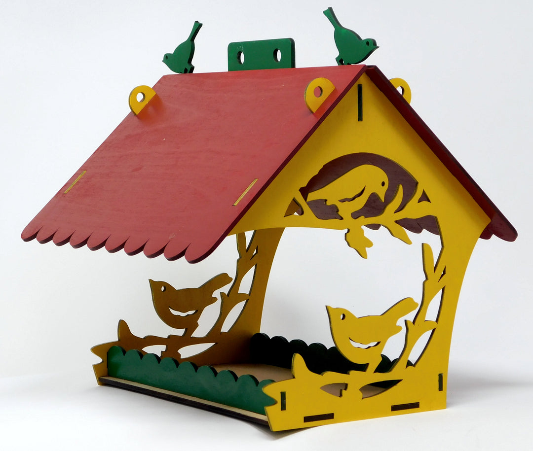 Decorative Two Bird Cutout Bird Feeder Table