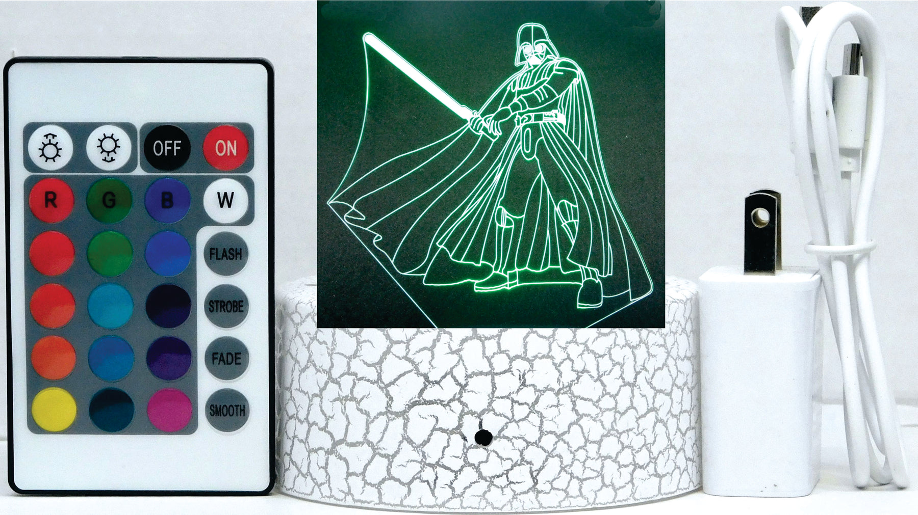 Darth Vader With Sword 3-D Optical Illusion LED Desk, Table, Night Lamp