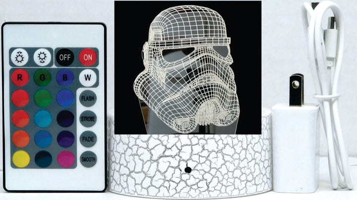 Storm Trooper's Helmet 3-D Optical Illusion LED Multicolored Lamp