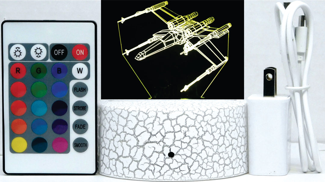 X-Wing Fighter 3-D Optical Illusion Multicolored Light