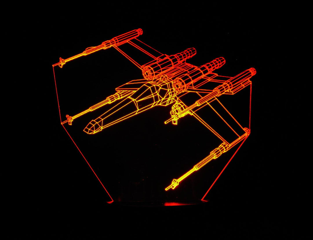 X-Wing Fighter 3-D Optical Illusion Multicolored Light