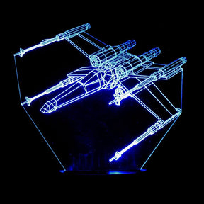X-Wing Fighter 3-D Optical Illusion Multicolored Light