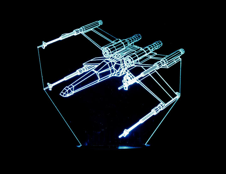 X-Wing Fighter 3-D Optical Illusion Multicolored Light