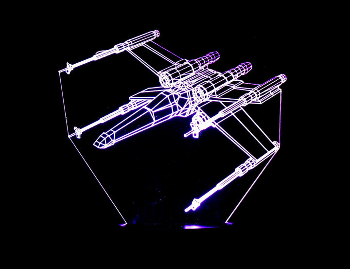 X-Wing Fighter 3-D Optical Illusion Multicolored Light