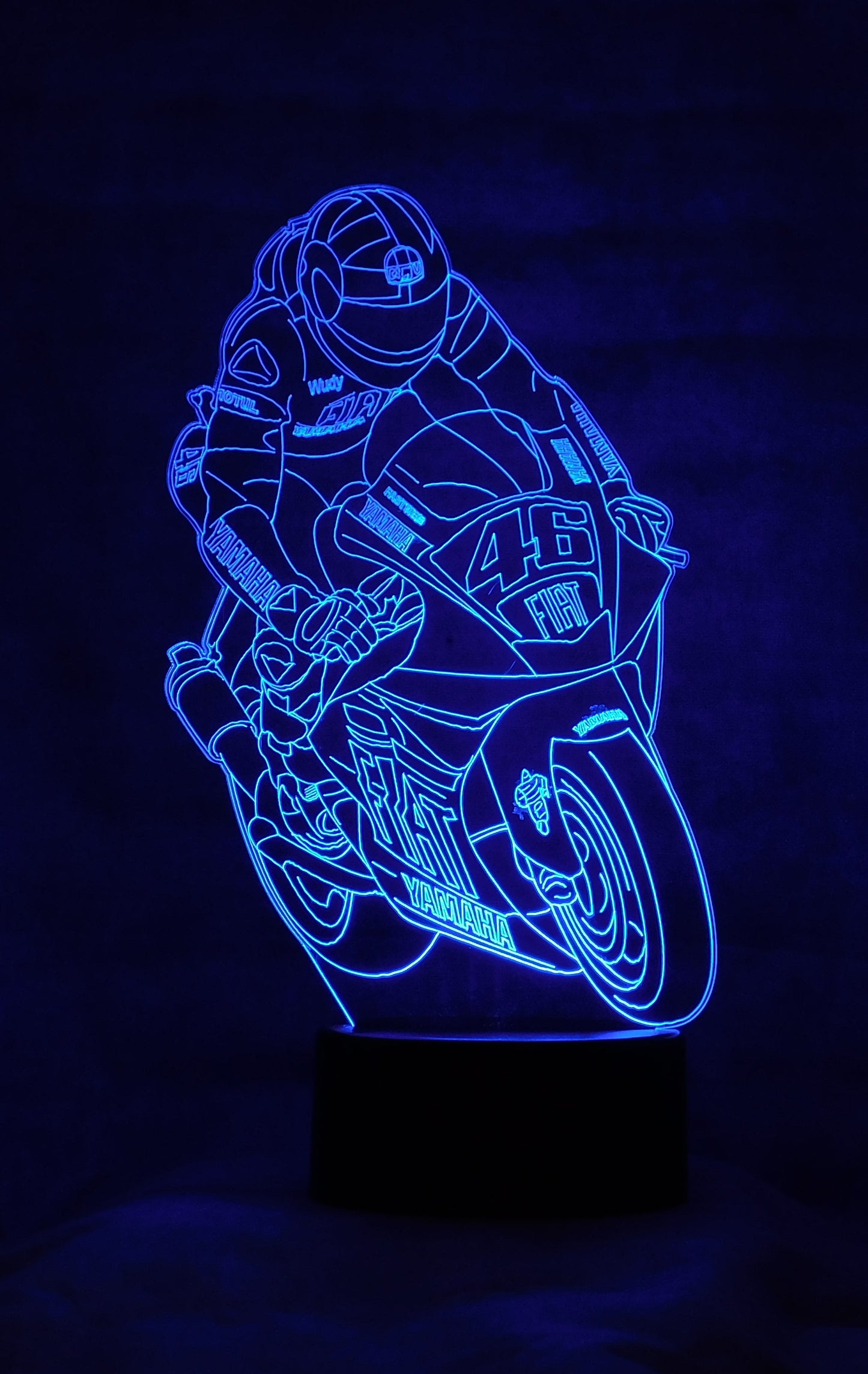 Motorcycle Yamaha Supersport 3-D Optical Illusion Multicolored LED Lamp
